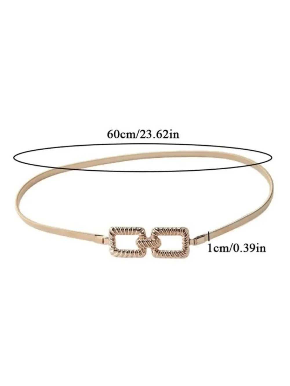 Gold Metal Chain Link Belt With Skinny Stretchy Waistband